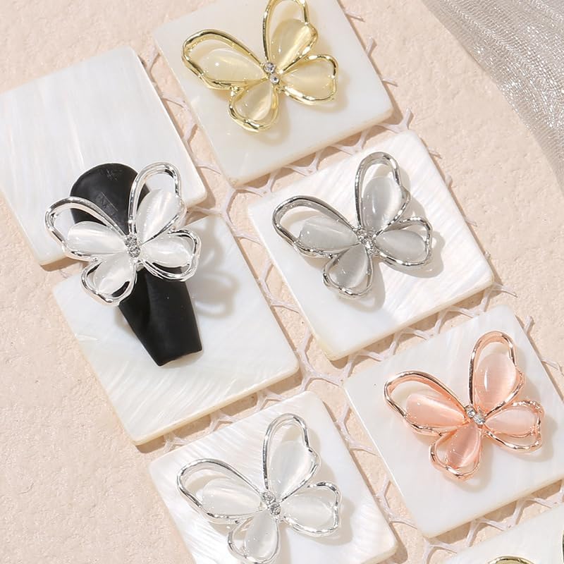 5pcs Butterfly Nail Charms 3D Alloy Butterfly Nail Gems Nail Rhinestones Shiny Crystal Nail Art Charms for Acrylic Nails DIY Manicure Jewelry Accessories - Image 6