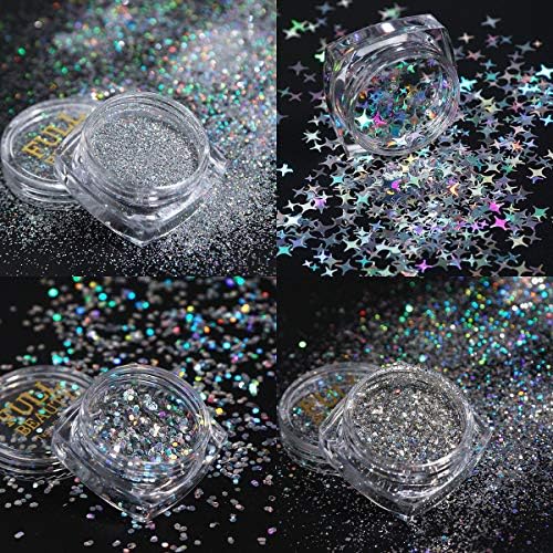KISSBUTY Holographic Nail Art Glitter Kit 8 Boxes Shining Sequins Flakes - Image 4