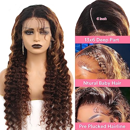 Honey Blonde 20 Inch Loose Deep Wave 13x6 Lace Front Human Hair Wig - Image 2