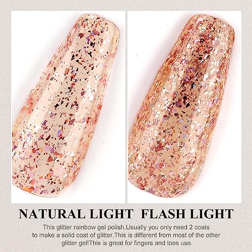 Imtiti Gel Nail Polish, 1Pcs 0.5 fl oz Clear Nude Glitter Nail Polish Soak Off UV LED Nail Gel Polish Nail Art Starter Manicure Salon DIY at Home - Image 5
