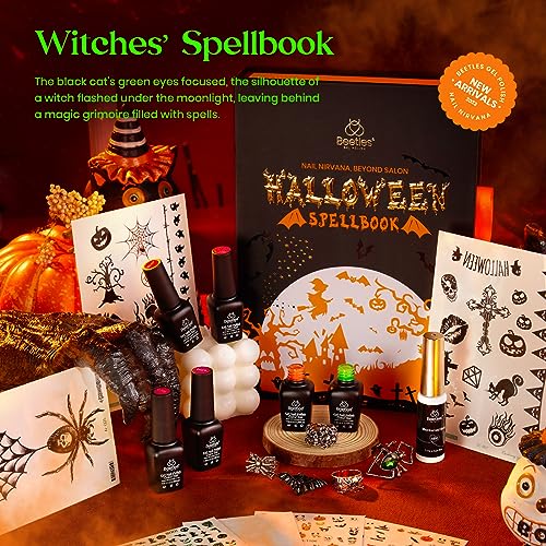 Beetles Gel Nail Extension Kit 6 Halloween Colors Polish and Accessories Included - Image 8
