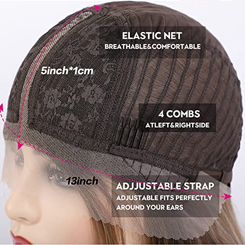 EMMOR Long Platinum Blonde Lace Front Wig for Women, 20 Inch Natural Hair Straight Synthetic Wigs Middle Part,Hand Tied/Skin-Friendly/Lightweight - Image 5