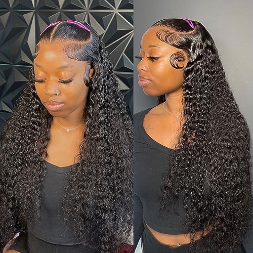 26 Inch HD Transparent Deep Curly Human Hair Lace Front Wig 180% Density - Image 2