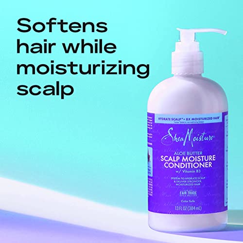 SheaMoisture Shampoo (13 Oz) + Conditioner (13 Oz) + Pre-Wash Masque (4 Oz) Dry Scalp Shampoo and Conditioner 3pc Bundle with Aloe Butter & Vitamin B3, Shea Butter Shampoo and Conditioner with Masque - Image 5