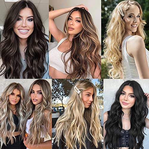 Halo Hair Extensions Black 20 Inch Invisible Wire Secret Hairpieces with Adjustable Size Transparent Headband 4 Secure Clips Long Curly Wavy Hair Extensions for Women Daily Party Use (20 Inch, Black) - Image 4