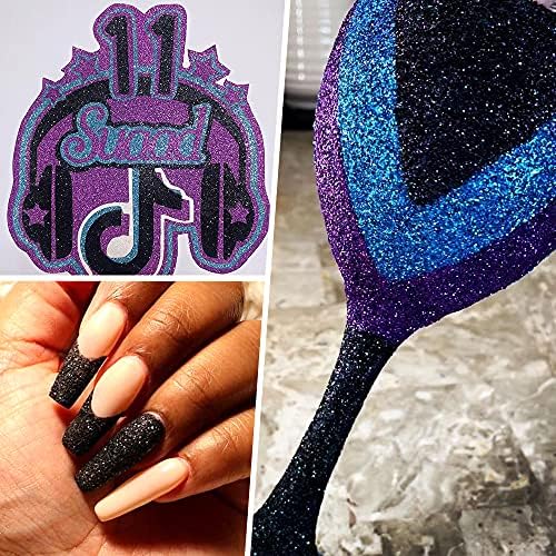 Metallic Black Glitter Powder, 150g Multi Purpose Dust Powder for Arts & Crafts, Ultra Fine Glitter for Nail Decoration Face Eye Body Hair and Festival Weddings Flowers (Metallic Black) - Image 6