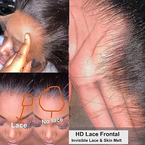 Ombre Brown Layered Cut Wavy Human Hair Wig With Bangs HD Transparent 13X4 Glueleee Lace Front Brazilian Human Hair Wig Bleached Knots 1B 30 Colored Loose Wave Bangs Wig 150 Density for Women 24" - Image 7