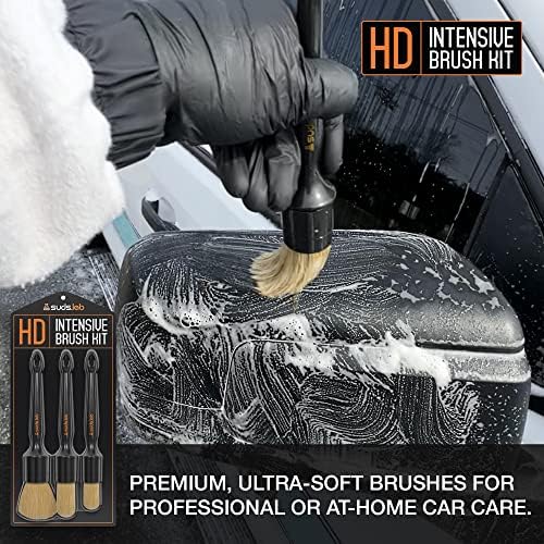 Suds Lab HD Intensive Brush Kit 3 Pack- Premium Boar’s Hair Brushes - Scratch Free Design - Fine Detailing Brushes for Personal and Professional Use - Image 3