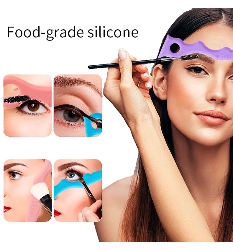 2 Pcs Pink Silicone Eyeliner Stencils for Perfect Winged Eyeliner and Eyeshadow - Image 4