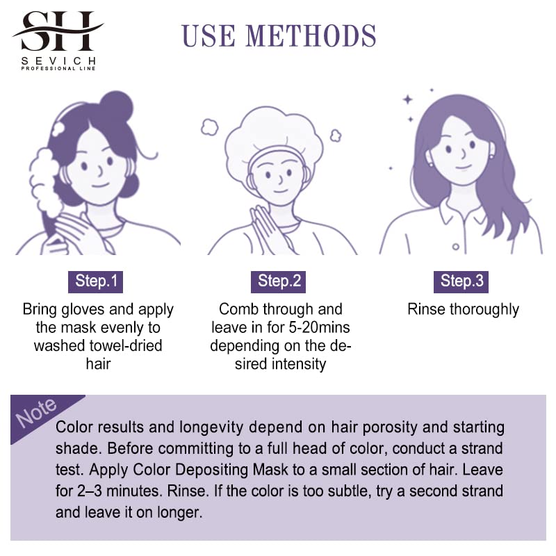 SEVICH Hair Color Depositing Mask - Semi Permanent Hair Color Dye&Hair Color Refresh 3.5flOz, 06 Pink - Image 5