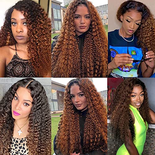 Ombre Loose Wave Bundles 1b/30 Human Hair 3 Bundles 8 10 12 Inch 2 Tone Black and Brown Deep Wave Bundle Human Hair Weave 8A Brazilian Virgin Ombre Deep Wave Bundle Human Hair Extensions - Image 2