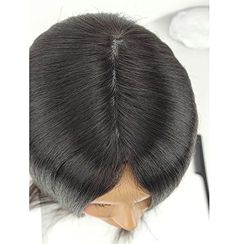 6inx6in Long Straight Human Hair Topper 4 Clips in perimeter Silk Top Hair Pieces for Women Breathable Silk Top Base European Hair (Medium Brown, 22 inches), 22 Inch, 1312-A - Image 5