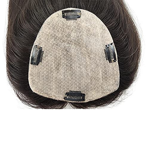 6inx6in Long Straight Human Hair Topper 4 Clips in perimeter Silk Top Hair Pieces for Women Breathable Silk Top Base European Hair (Medium Brown, 22 inches), 22 Inch, 1312-A - Image 6