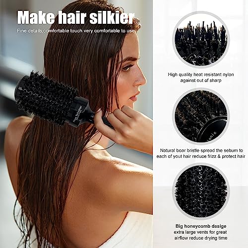 6pc Ceramic Ion Boar Bristle Vented Round Blow Drying Brush Set - Image 4