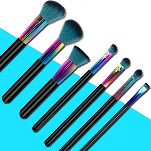 7-Piece Premium Synthetic Gradient Makeup Brush Set with Bucket for Foundation, Powder, Concealer - Image 5