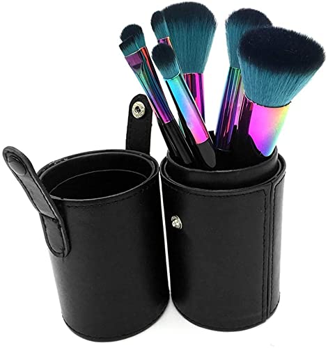 7-Piece Premium Synthetic Gradient Makeup Brush Set with Bucket for Foundation, Powder, Concealer - Image 3