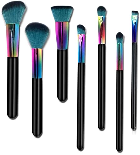 7-Piece Premium Synthetic Gradient Makeup Brush Set with Bucket for Foundation, Powder, Concealer - Image 2