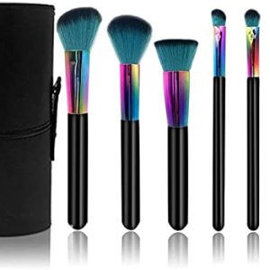 7-Piece Premium Synthetic Gradient Makeup Brush Set with Bucket for Foundation, Powder, Concealer