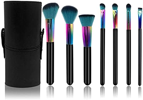 7-Piece Premium Synthetic Gradient Makeup Brush Set with Bucket for Foundation, Powder, Concealer