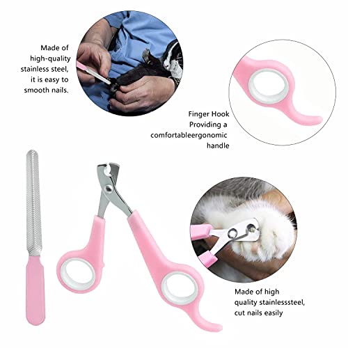 7 Piece Small Rabbit Grooming Kit with Nail Clippers and Pet Hair Remover - Adjustable Ring Strap - Image 6