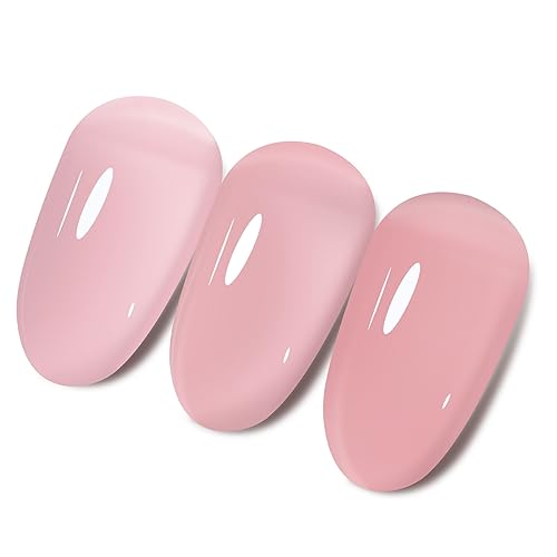 7ml 30 Colors Jelly Gel Nail Polish 1 pcs, Nude Sheer Pink Milky Transparent Gel Nail Art, UV/LED Soak Off for Salon Manicure and Nail Art DIY at Home, for Gift (SC028) - Image 3
