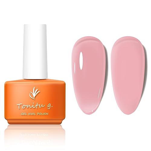 7ml 30 Colors Jelly Gel Nail Polish 1 pcs, Nude Sheer Pink Milky Transparent Gel Nail Art, UV/LED Soak Off for Salon Manicure and Nail Art DIY at Home, for Gift (SC028)