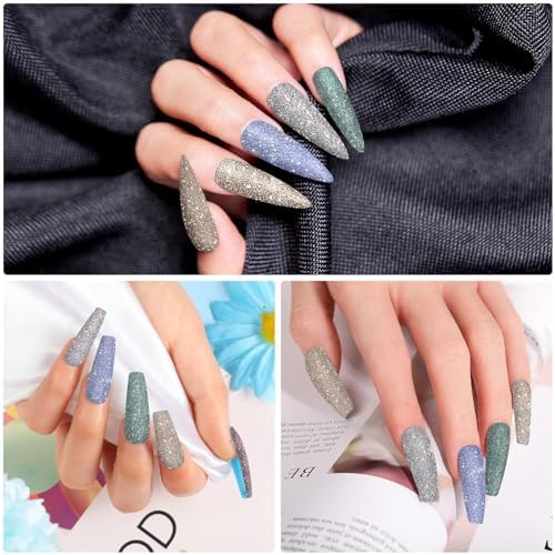8 Colors Reflective Nail Glitter, Sparkling Crystal Nail Powder, Shiny Nail Decor Supplies, for Women and Girls Nail Art Gel Polish Decoration, Party, Nightclub, Wedding, DIY Crafts - Image 4