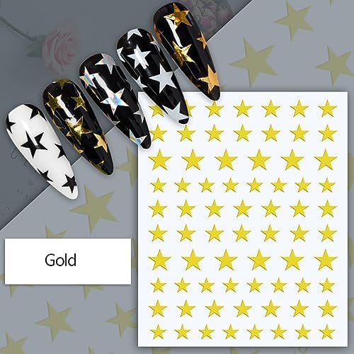 8 Sheets Star Nail Art Stickers Star Nail Charms for Acrylic Nails 3D Self Adhesive Nail Decals Manicure Accessories for Women Girls DIY Nail Art Design - Image 5