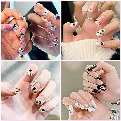 8 Sheets Star Nail Art Stickers Star Nail Charms for Acrylic Nails 3D Self Adhesive Nail Decals Manicure Accessories for Women Girls DIY Nail Art Design - Image 6