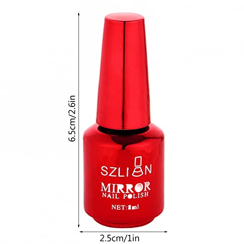 8ml Quick Dry Mirror Effect Chrome Metallic Nail Polish for Long Lasting Glossy Finish - Image 4