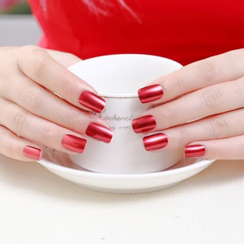 8ml Red Mirror Nail Polish, Metallic Nail Polish Gorgeous Metal Mirror Nail Polish Mirror Effect Reflective Manicure Nail Lacquers - Image 5