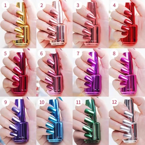 8ml Red Mirror Nail Polish, Metallic Nail Polish Gorgeous Metal Mirror Nail Polish Mirror Effect Reflective Manicure Nail Lacquers - Image 4