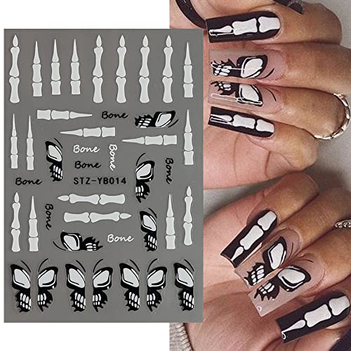 8Sheets Halloween Luminous Nail Stickers for Nail Art, Glow in The Dark Halloween Nail Decals 3D Self Adhesive Nail Art Supplies Halloween Candle Joint Butterfly Nail Designs Sparking Nail Decoration - Image 6