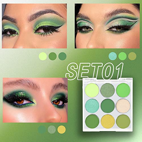 Vibrant Matte Shimmer 9-Pan Eyeshadow Palette, High Pigment Eye Makeup Primer, Rich Colors - Image 2