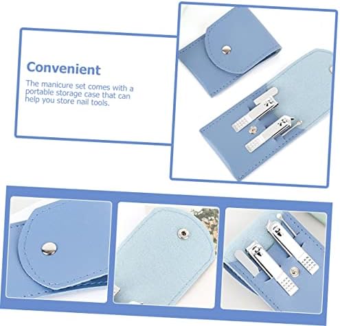 9 Sets Nail Cutter for Men Fingernail Clippers for Men Pedicure Kit Nail Tool Travel Kit Empujador Cleaning Kits Nail Kits Leather + Carbon Steel Major Nail Scissors Man - Image 2