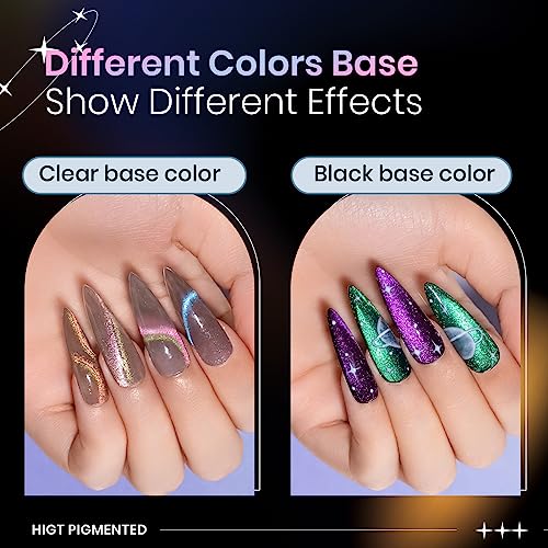 9D Cat Eye Gel Nail Polish Set with Magnet - 12 Colors Magnetic Cateye Gel Polish Chameleon Galaxy Effects Manicure for Nail Salon DIY Nail Art at Home - Image 5