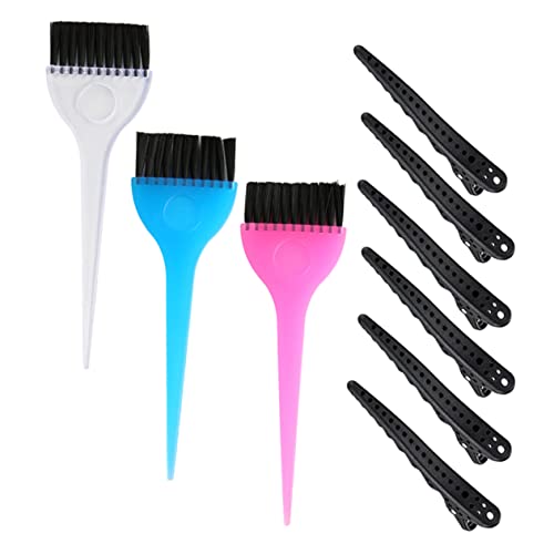 9pcs Set Salon Hair Coloring Kit Tape Dispenser Hair Coloring Brush Kit Hair Sectioning Clips Spray Talcum Hair Styling Tools Hair Dye Kit Beard Color Brush Suite Heightened Type