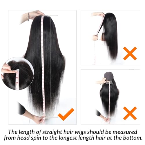 ALIMICE 16 Inch Silky Brazilian Virgin Straight Human Hair Wig with Bangs for Women - Image 6