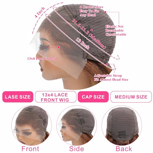 Aaliweya Highlight Lace Front Wigs Human Hair 4/27 Ombre 13x4 Body Wave Lace Frontal Wig for Women 180% Density Glueless Honey Blonde Wig Full and Thick Super Soft 26 inch - Image 4