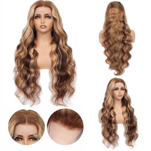 Aaliweya Highlight Lace Front Wigs Human Hair 4/27 Ombre 13x4 Body Wave Lace Frontal Wig for Women 180% Density Glueless Honey Blonde Wig Full and Thick Super Soft 26 inch - Image 2