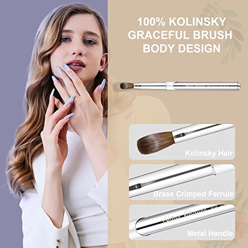 Pure Kolinsky Hair Acrylic Nail Art Brush Size 8 Oval for Flawless Application - Image 5