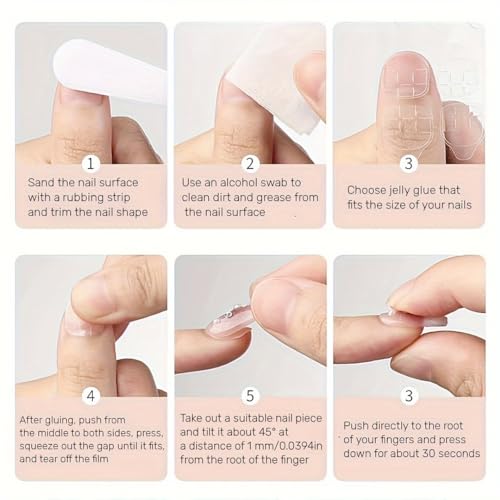 Acrylic Press on Nails Short French Fake Nails Pink White Gradient Designs Short Square Stick on Nails Gloss Artificial False Nails Cute Press on Nails Small Fake Nails for Women Girls - Image 6