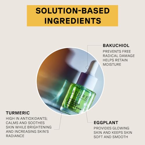 Acure Radically Rejuvenating Dual Phase Bakuchiol Serum - Anti-Aging & Soothing Skin Support - All Natural Made with Eggplant, Turmeric & Bakuchiol - Vegan Skin Care, Hydrates & Defends - 0.67 oz - Image 3