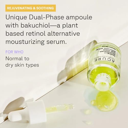 Acure Radically Rejuvenating Dual Phase Bakuchiol Serum - Anti-Aging & Soothing Skin Support - All Natural Made with Eggplant, Turmeric & Bakuchiol - Vegan Skin Care, Hydrates & Defends - 0.67 oz - Image 2