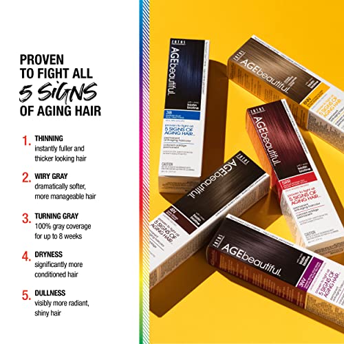 AGE beautiful Permanent Hair Color Dye Liqui Creme | 100% Gray Coverage | Anti-Aging Haircolor | Biotin for Thicker, Fuller Hair | Professional Salon Coloring - Image 4