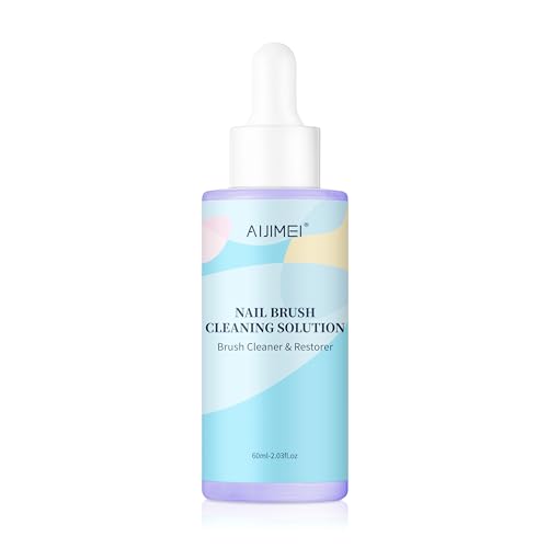 AIJIMEI 60ML/2Fl.oz Lavender Acrylic Nail Brush Cleaner Gel Brush Cleaner Nail Art Tools Clean for Builder Hard Gel Brush Acrylic Nails Brush (60ml-Lavender)
