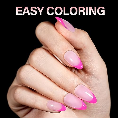 AILLSA 216 Piece Medium Almond Soft Gel Nail Tips Clear Half Matte Acrylic for DIY Manicure - Image 5