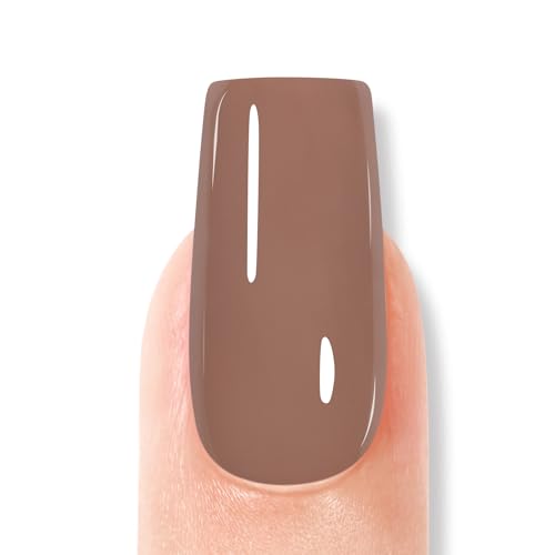 AILLSA Caramel Brown Gel Nail Polish Coffee Dark Nude Gel Polish Fall Winter Color Gel Nail Polish Natural Sepia Long Lasting Soak Off U V Gel Nail Salon DIY Holiday Gifts for Women 0.51 Fl Oz/GF06 - Image 6