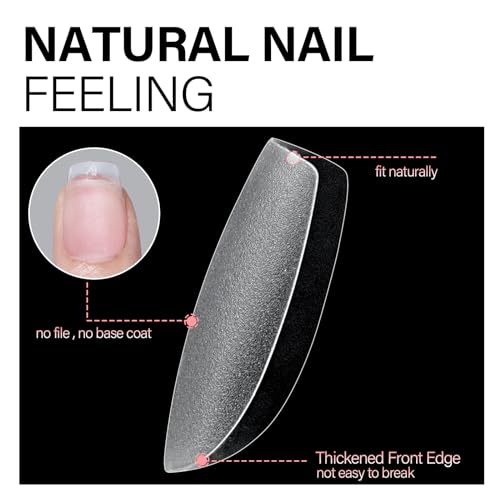 AILLSA Extra Short Coffin Gel Nail Kit 240pcs Full Nail Tips with 2 In 1 Nail Glue Base Top Coat Nail Dehyrator U v Led Lamp, Gel Extension Nail Kit for Beginners Home Salon - Image 5