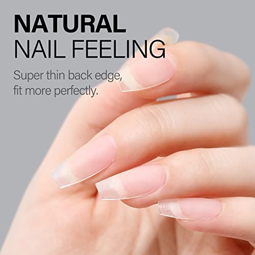 AILLSA Short Coffin Nail Tips, 5-Sized XS Full Cover Soft Gel Nail Tips No More Waste, Full Matte Pre-filed Acrylic Clear False Gelly Nails Tips for DIY Press On Nail Extensions 100Pcs with Gift Box - Image 6
